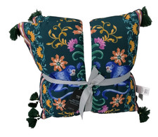 M&S Collection Set of 2 Monkey Outdoor Cushions Green Mix Water Repellent New F1