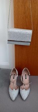 Silver Ladies' Shoes and Bag