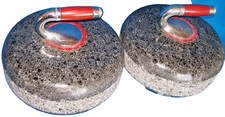 PAIR ANTIQUE CURLING STONES