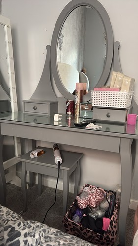 Grey ikea dressing table oval - grey,