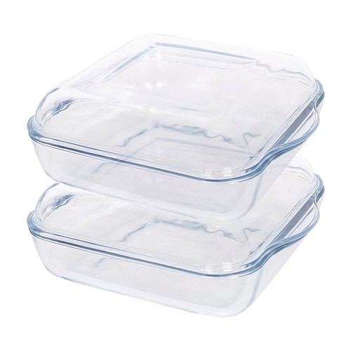 Square glass oven dish - oven, with