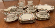 Vintage Aynsley 28 Piece Porcelain Tea Set. 1925-34. Hand painted, pattern A4845