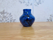 William Moorcroft, Miniature Vase, Cornflower On Blue Design, Circa 1924.