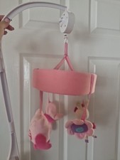 Pink Animal Cot Mobile With Music