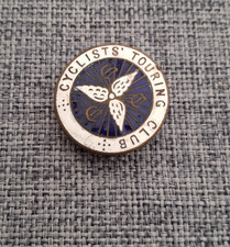 CYCLISTS TOURING CLUB BUTTERFLY VINTAGE ENAMEL BADGE