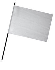 Plain White Hand Flag (9" x 6")
