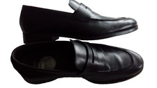 Mens Marks and Spencer loafers shoes size 9 black leather formal slip on VGC