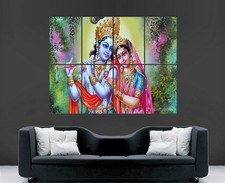 RADHA KRISHNA POSTER RELIGION GOD WALL ART IMAGE LARGE WALL POSTER