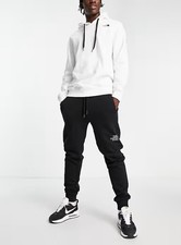 The North Face Mens Joggers Drew Peak Black Cotton Zip Pockets Pants Big Sizes