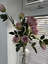 Beautiful Selection of Dusky Pink Silk Roses and Peony Long Stem Flowers 18-34”