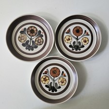 3 x Vintage Retro Denby Langley 6.5" Diameter Mayflower Small Side Plates 