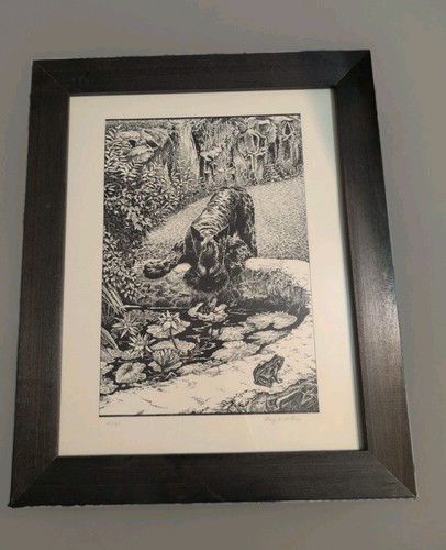 Framed signed scottish - framed, terrier