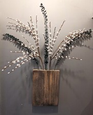 Wooden Wall Vase with dried