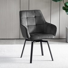 Set 2/4/6 Swivel Velvet Dining chairs Lounge Chair Padded Seat Dining Room
