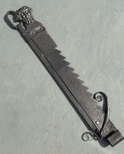 Rare 17th / 18th Century Wrought Iron Trammel Cauldron Pot Hanger for Inglenook