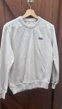 Superdry Vintage Orange Label Grey Sweatshirt Size M – Classic Crew Neck