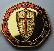 Knights Templar Gold Commemorative with Red Enamel. Freemasonry/Masons/Masonic