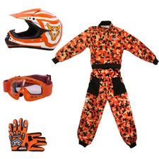 ZORAX Kids Motocross Motorbike Helmet Overalls Race Suit Gloves Goggles Off Road