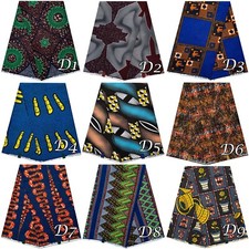African Ankara Wax Print PolyCotton Fabric For Sewing Crafting Material 6 Yards