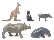 BRITAINS LEAD ZOO ANIMALS RHINO HIPPO WARTHOG BEAR KANGAROO