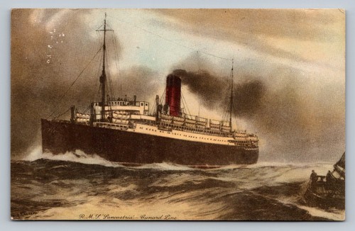 Postcard cunard line r - cunard, m