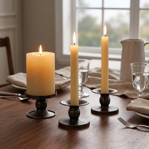 Reversible candle holder metal - reversible,