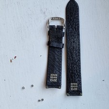 Ebel  Genuine Black Leather Strap 18MM Lug, with silver Genuine Buckle Ref 3013.