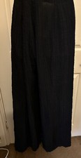 Walter Krines Textured Black striped wide leg linen/viscose trousers 30” Waist