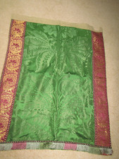 Vintage Church Alter Lecturn Pulpit Parament Banner Damask/Gold Thread Trim