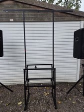 Portable DJ Disco Stand Booth Table Rig plus Lighting T-bar and laptop shelf