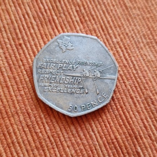 2011 olympic rowing 50p coin - rowing,