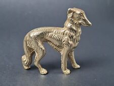 Solid Brass Lurcher Borzoi Greyhound Dog Figurine Ornament 75mm Long
