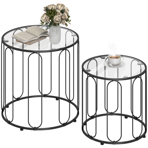 Homcom coffee table set 2 - coffee,
