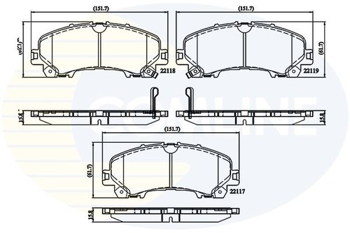 Brake pad set front - set,