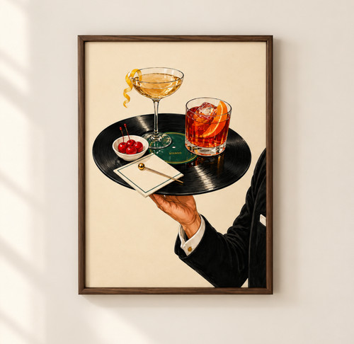 Retro cocktail vinyl record - retro,