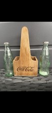 Coca-Cola Bottle Shaped Salt And Pepper Shaker Set With Wood Crate New vintage 