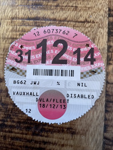 Old tax disc - old,