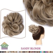 Real Soft Curly Messy Bun Hair