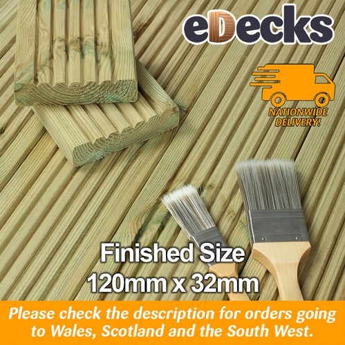 Treated redwood decking boards - treated,
