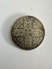 Queen Victoria Gothic 1853 One Florin Silver Coin Wngland