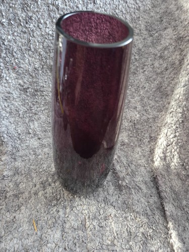 Large handmade dark glass vase