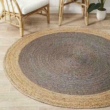 Round Rug Jute Hand Braided