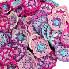 100 Crochet Granny Squares Tulip Colour Scheme 3-inch Size