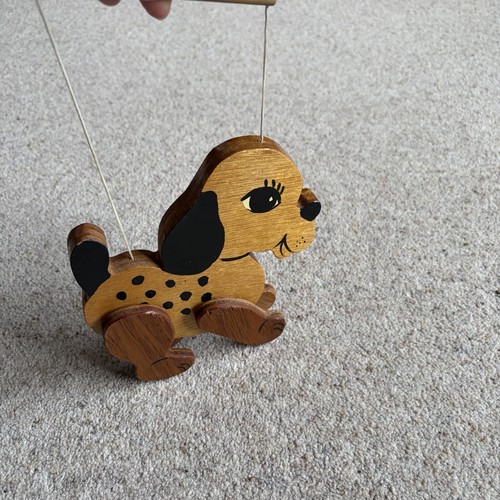 Wooden dog puppet string - puppet,