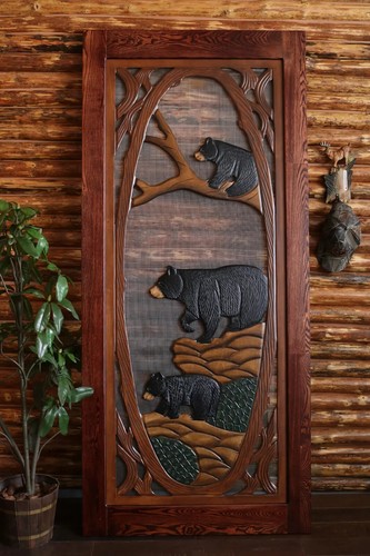 Handmade bear screen door - handmade,