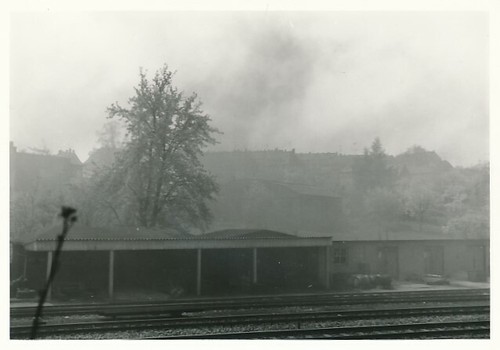 Old black photo railway