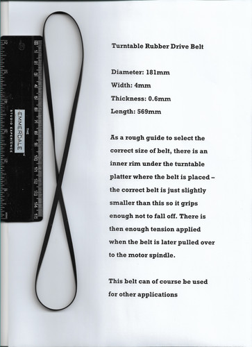 Turntable drive belt 181mm - drive, belt.....181mm