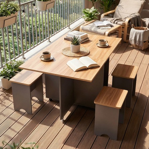 Wooden folding kitchen table - wooden,