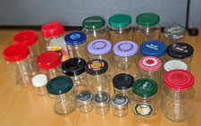 25 x Bundle of Empty Glass Jars with Lids. Various sizes 30ml - 500ml