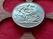 1897 Queen Victoria Silver Milled Crown Coin CO27BA